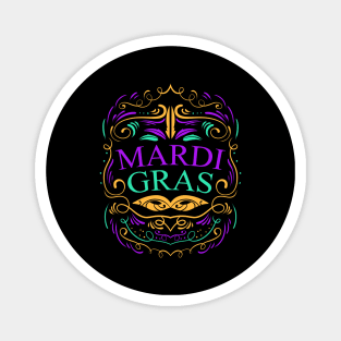 Lettering And Ornaments For Mardi Gras Magnet